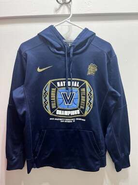 Villanova Wildcats National Champions Hoodie Mens Small Blue Nike Dri Fit Ncaa